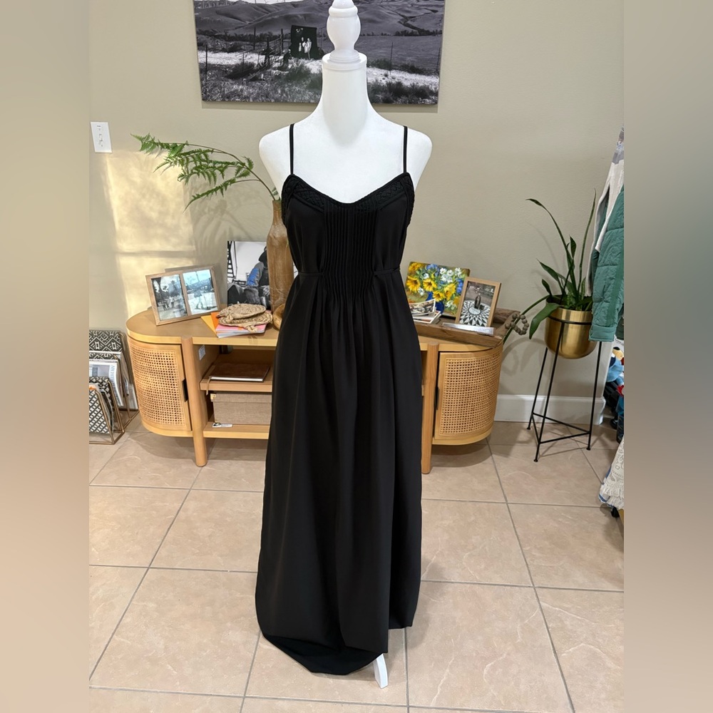 Costa Blanca Collection Black Pleated Maxi Dress – Size S/P